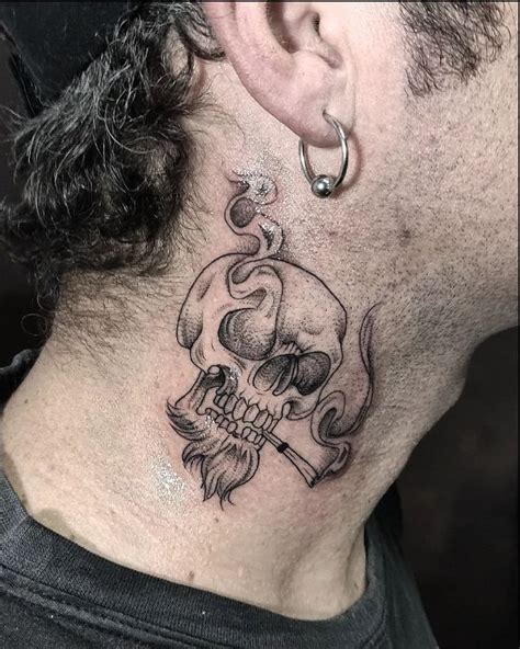 skull neck tattoo|mexican skull tattoos for men.